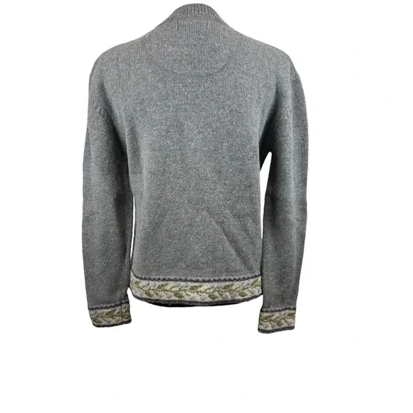 Woolrich Women's Wool Pewter Gray Sweater
with Hem and Cuff Accents Size M - Picture 5 of 16
